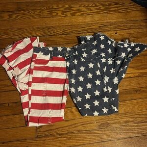 Red white & blue flare jeans